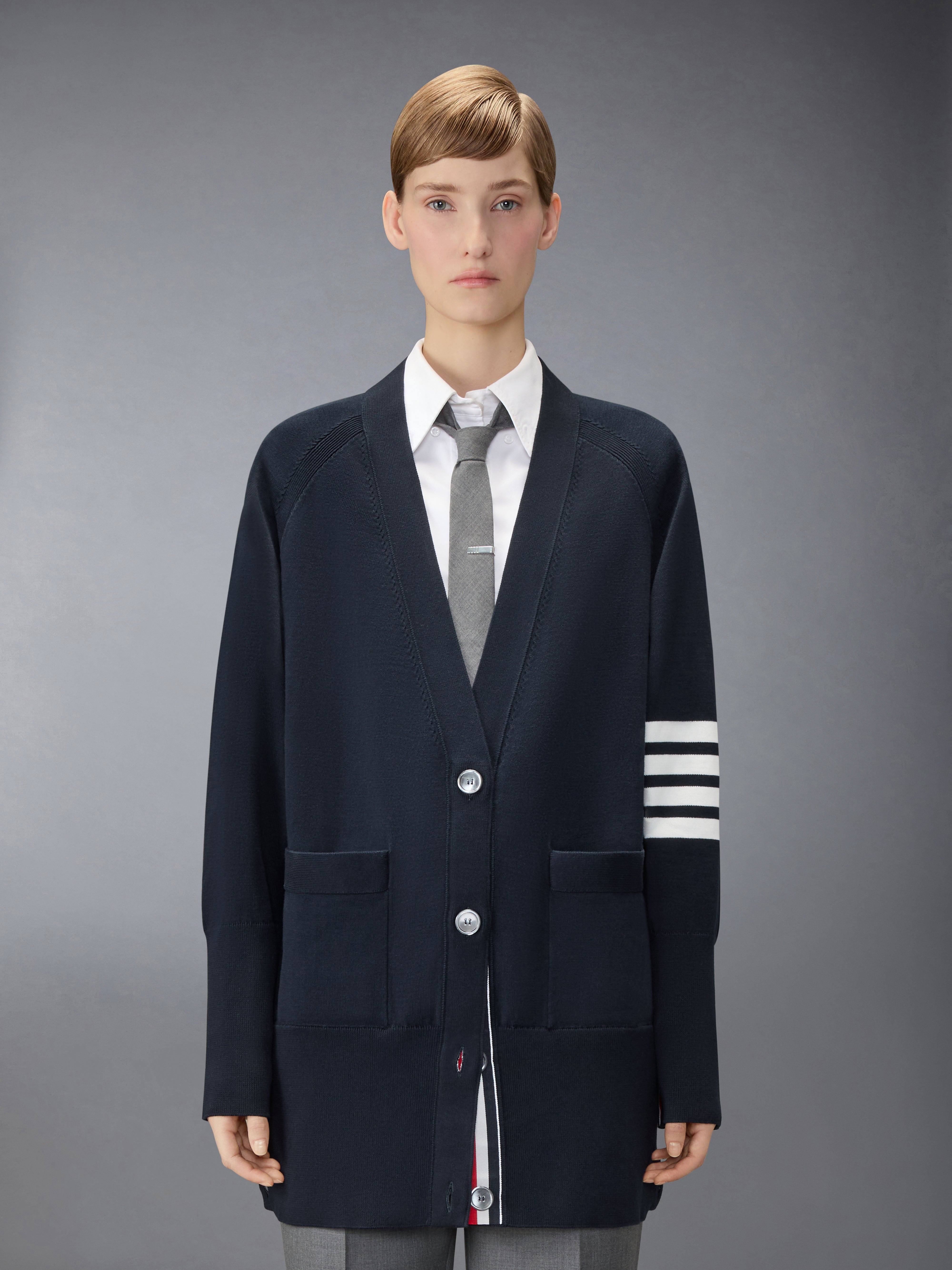 ジャージーステッチ 4BAR オーバーサイズ カーディガン | Thom Browne