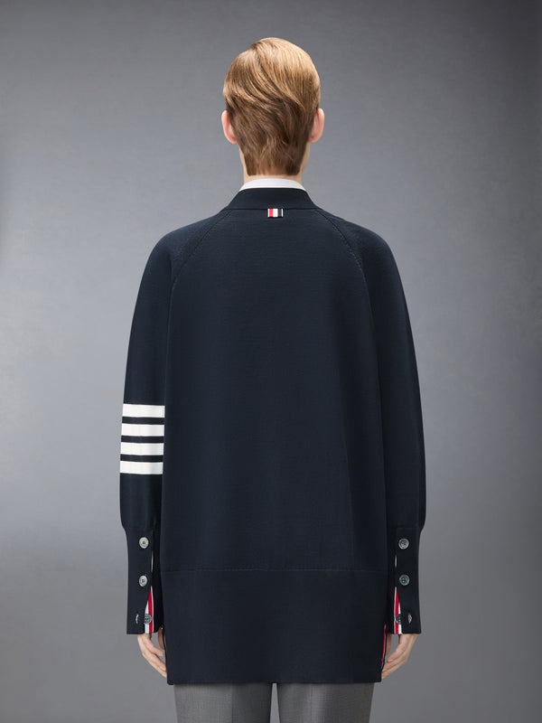 JERSEY STITCH COTTON 4-BAR EXAGGERATED FIT CARDIGAN - image 2