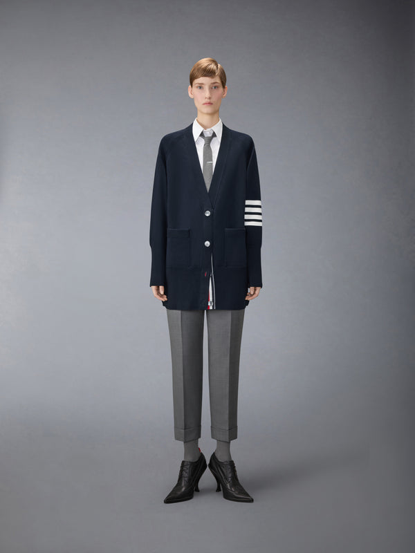 JERSEY STITCH COTTON 4-BAR EXAGGERATED FIT CARDIGAN - image 3