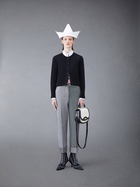 Cashmere Cropped Crew Neck Shell Top BLACK