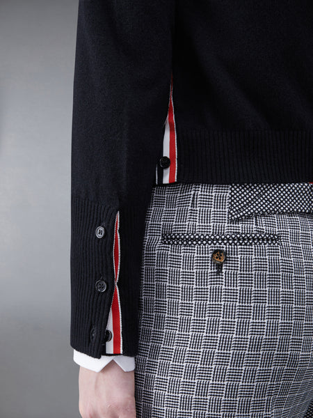 Cashmere Cropped Crew Neck Shell Top BLACK