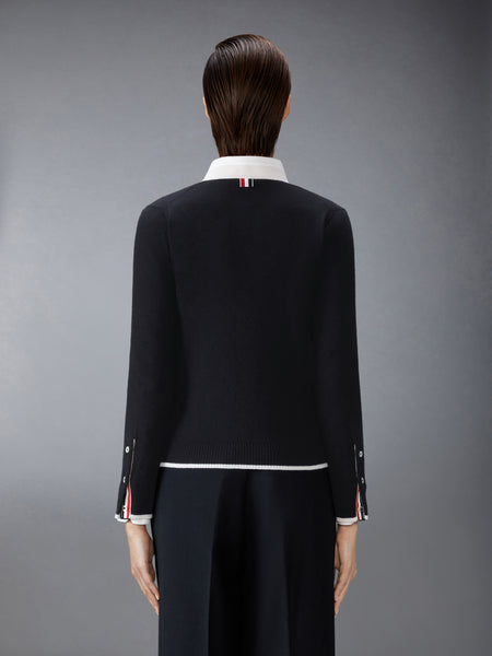 JERSEY STITCH CASHMERE V NECK CARDIGAN