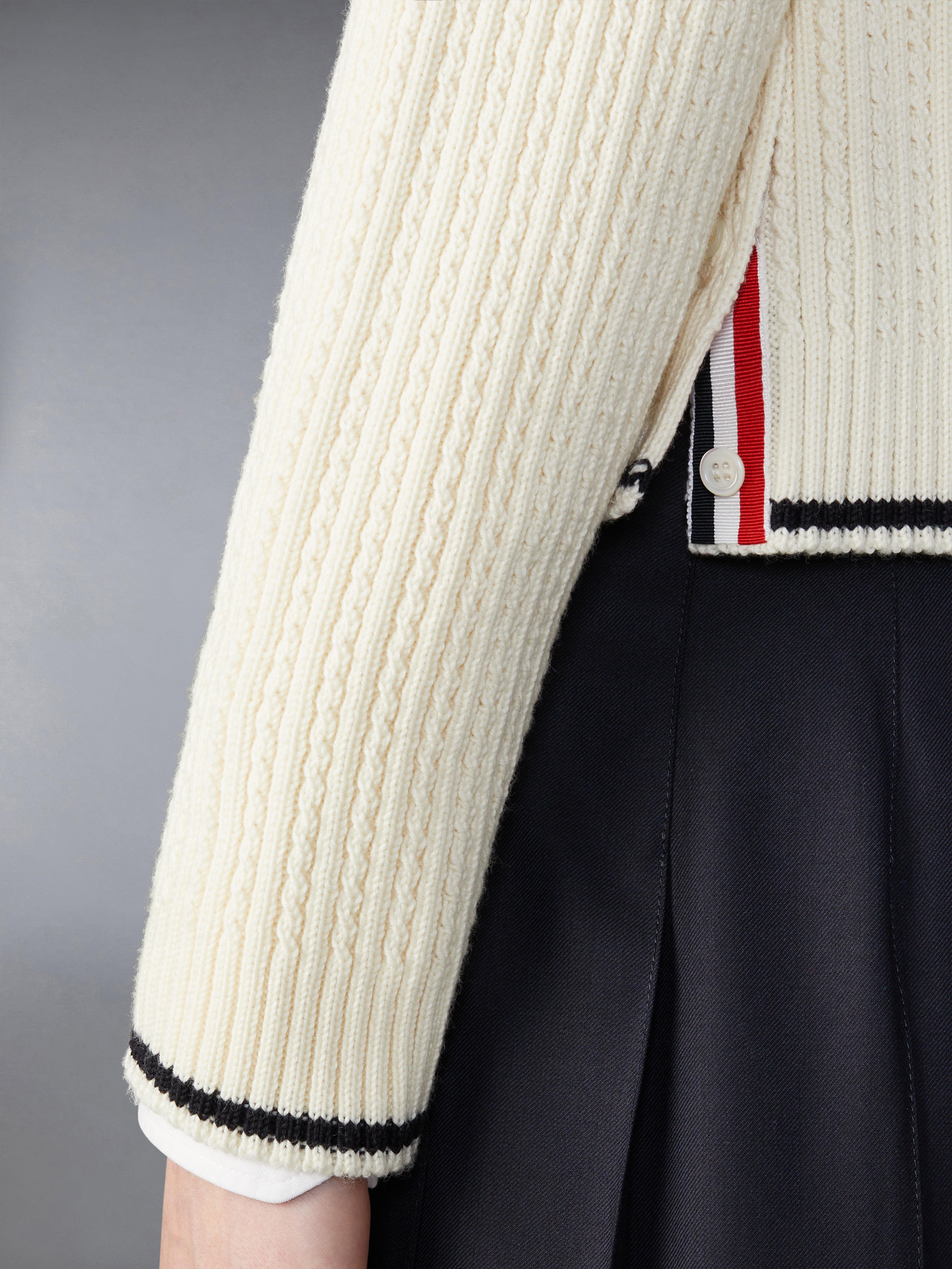 Merino Wool 4 Bar Cropped Cardigan | Thom Browne