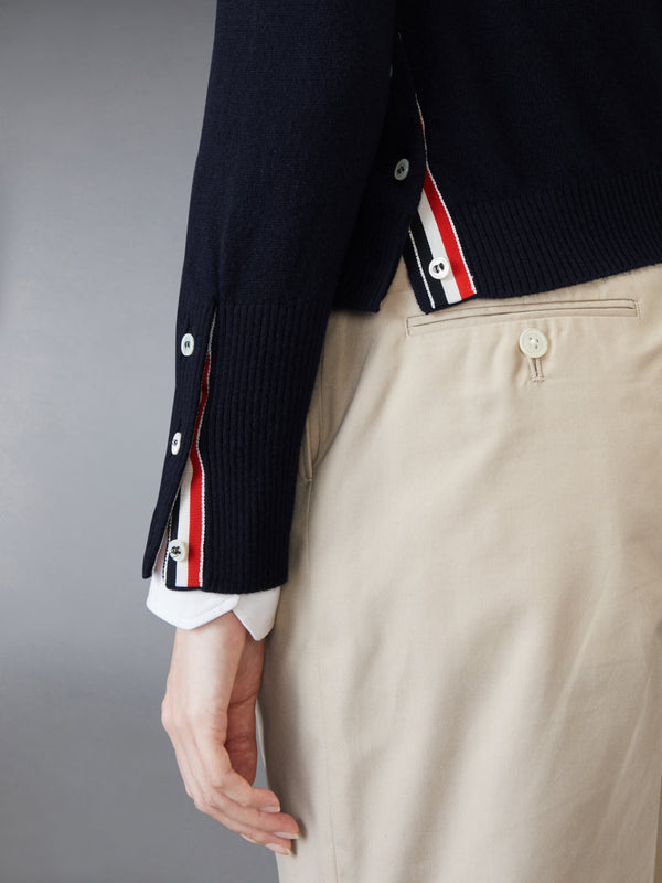 CASHMERE 4-BAR CROPPED CARDIGAN - image 4