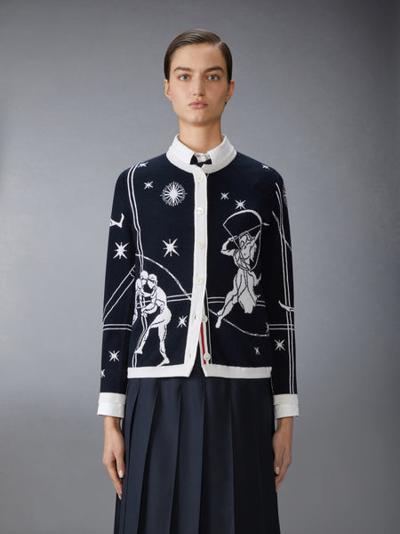 OLYMPIC CONSTELLATION CASHMERE CARDIGAN NAVY