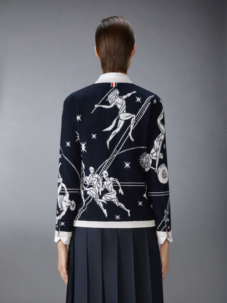 OLYMPIC CONSTELLATION CASHMERE CARDIGAN NAVY