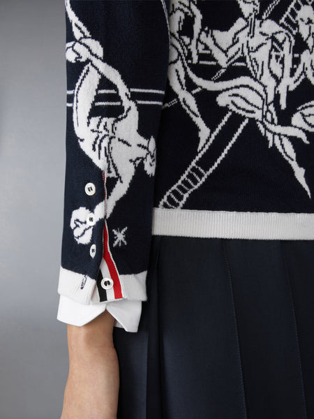OLYMPIC CONSTELLATION CASHMERE CARDIGAN NAVY
