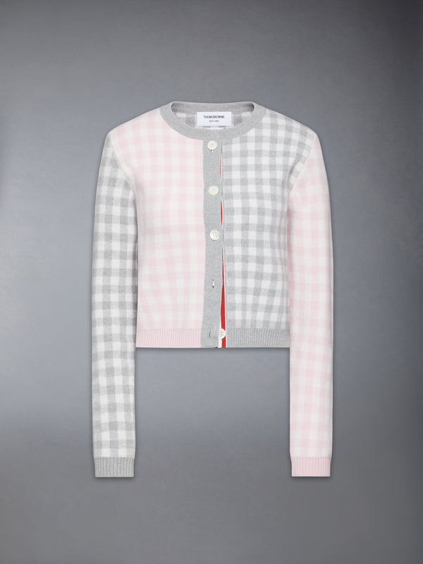 FUNMIX GINGHAM CHECK JACQUARD MERINO WOOL CARDIGAN - featured image