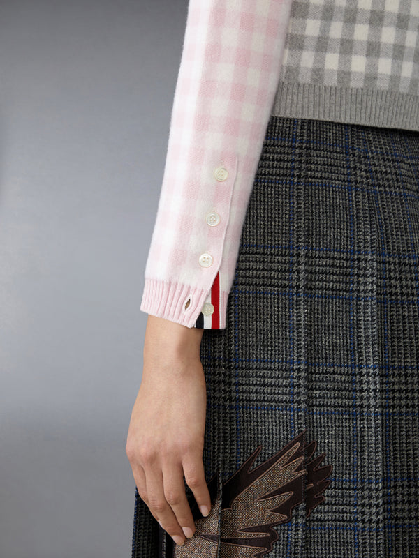 FUNMIX GINGHAM CHECK JACQUARD MERINO WOOL CARDIGAN - image 4