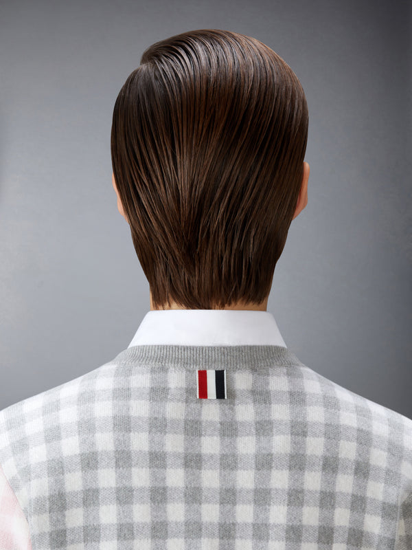 FUNMIX GINGHAM CHECK JACQUARD MERINO WOOL CARDIGAN - image 5