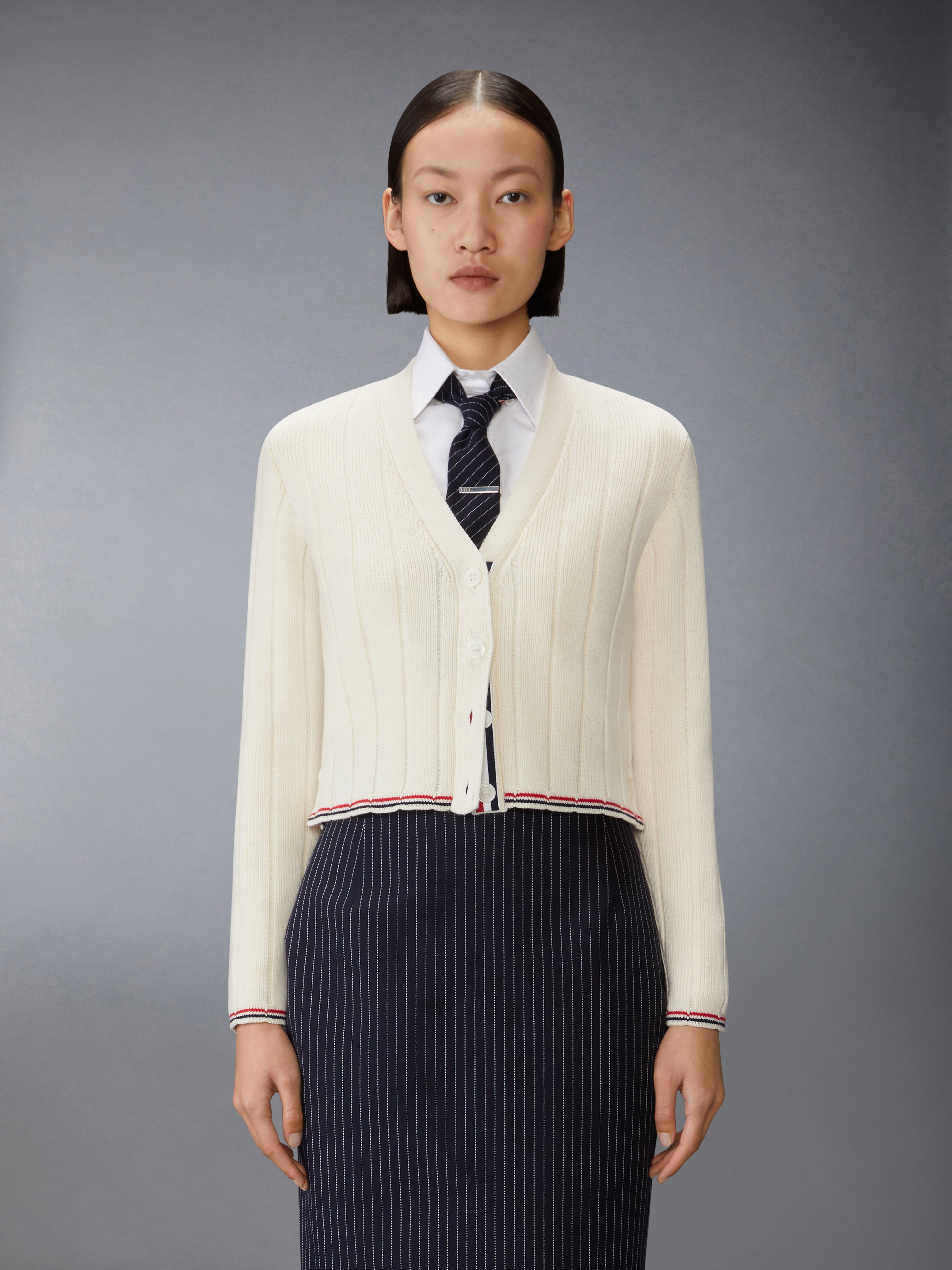 メリノウール Vネック カーディガン | Thom Browne