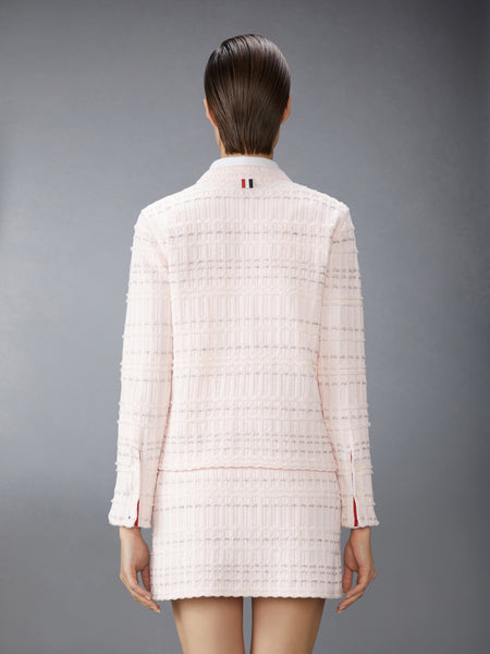 SEERSUCKER KNIT TWEED JACQUARD CARDIGAN