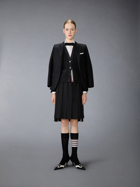 CASHMERE BABY CABLE STITCH CARDIGAN BLACK