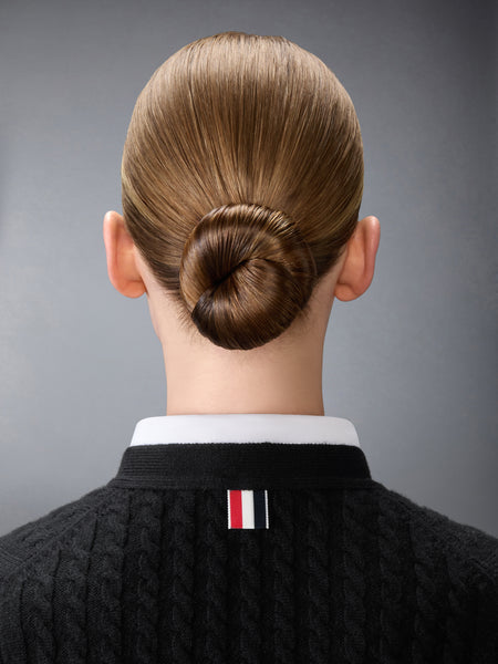 CASHMERE BABY CABLE STITCH CARDIGAN BLACK