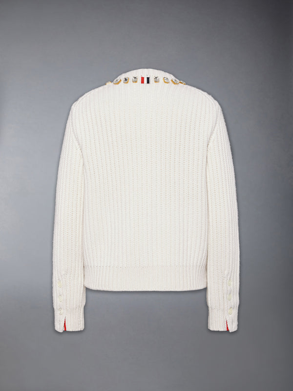 SWAROVSKI CRYSTAL HALF STITCH CASHMERE CARDIGAN - image 8