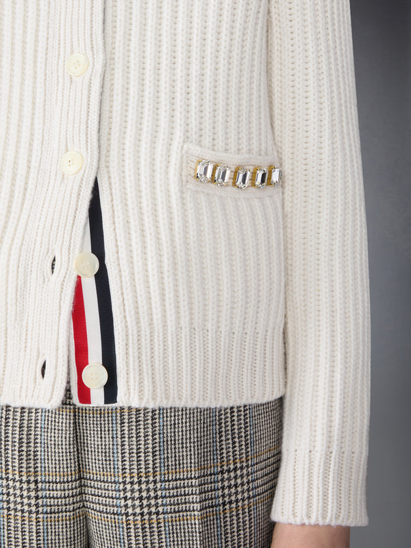SWAROVSKI CRYSTAL HALF STITCH CASHMERE CARDIGAN - image 5