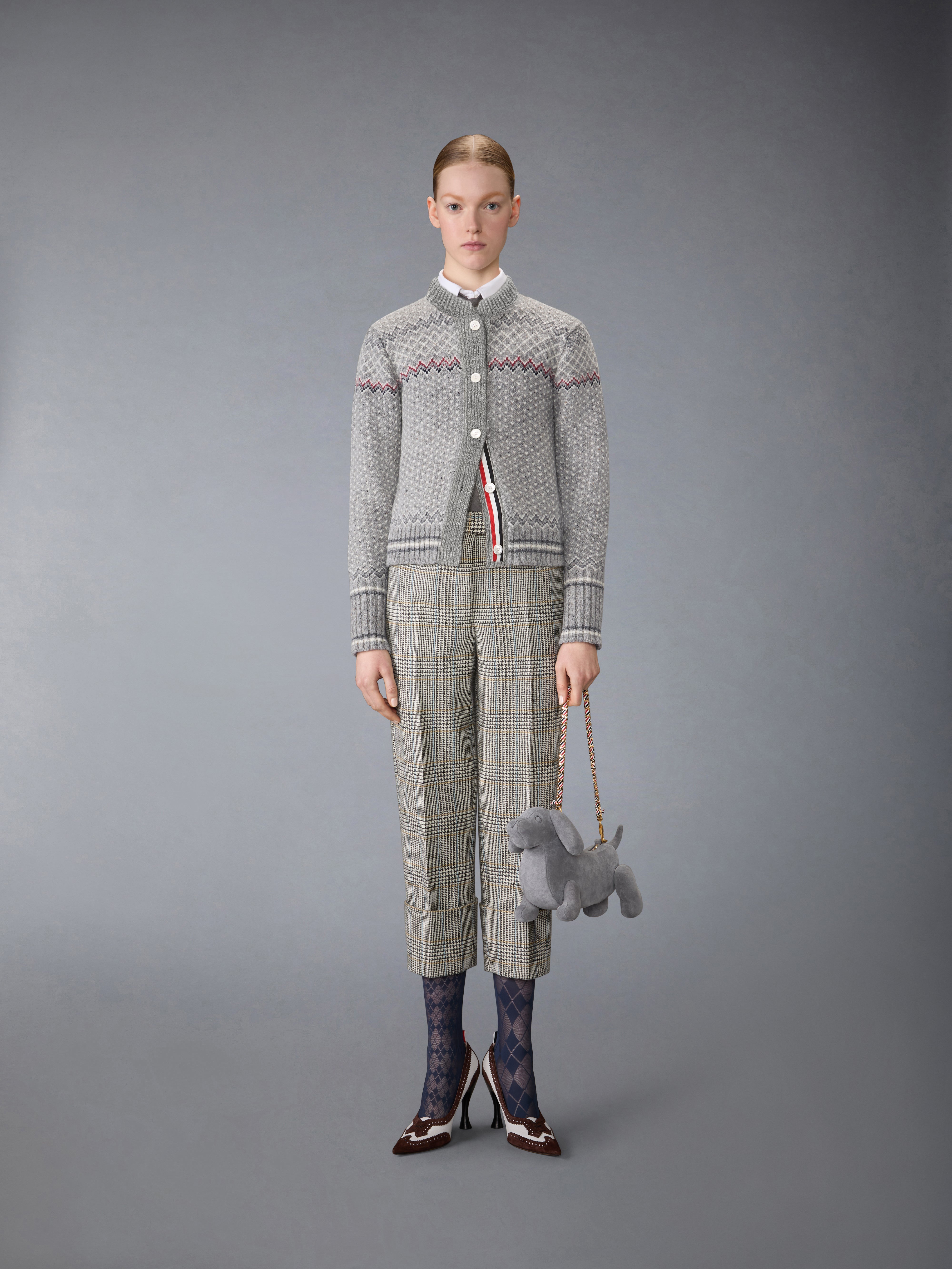 フェアアイル ジャカード DONEGAL クロップド カーディガン | Thom Browne