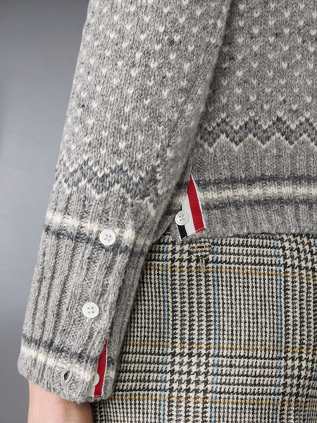 FAIRISLE JACQUARD DONEGAL CROPPED CARDIGAN