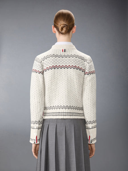 FAIRISLE JACQUARD DONEGAL CROPPED CARDIGAN