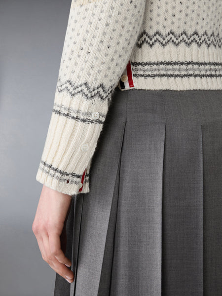 FAIRISLE JACQUARD DONEGAL CROPPED CARDIGAN