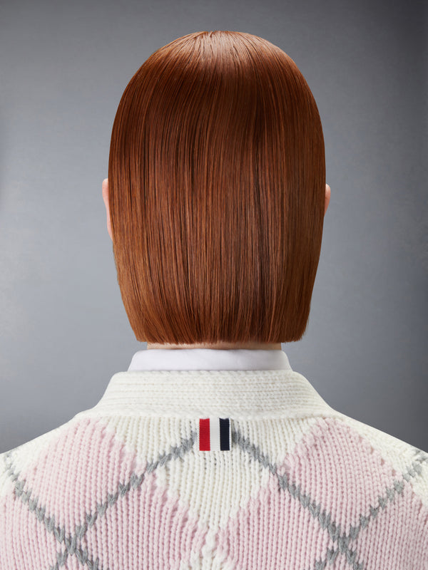 ARGYLE INTARSIA MERINO WOOL SHRUNKEN CARDIGAN - image 5