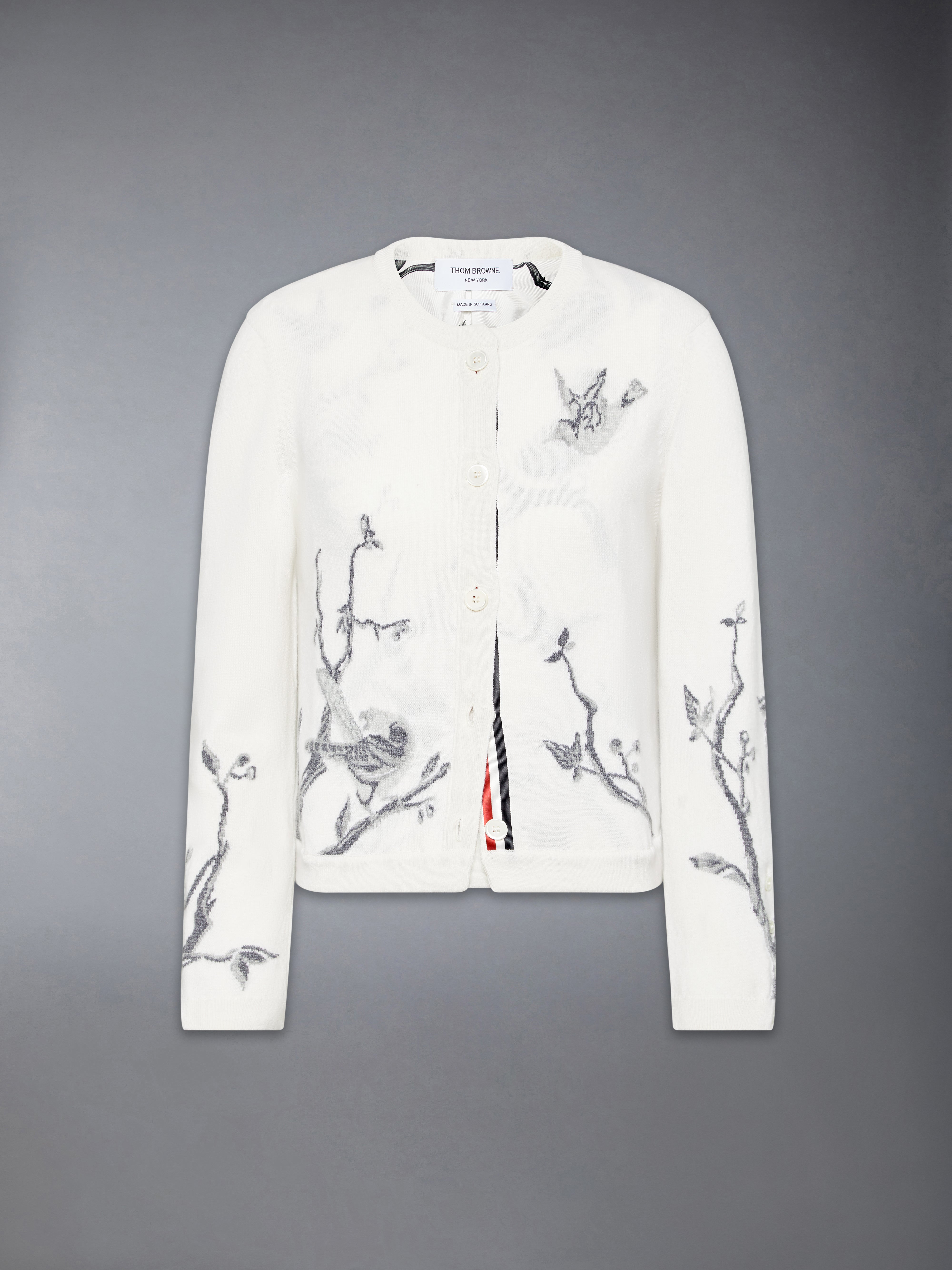 Argyle Intarsia Cashmere V Neck Cardigan | Thom Browne