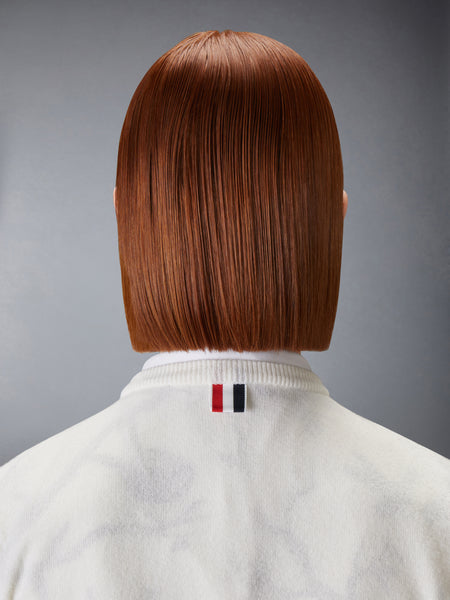 シーニック バード インターシャ カシミヤ カーディガン 白