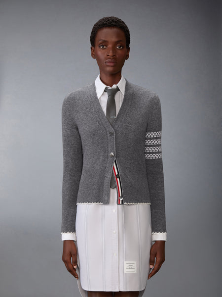 HOLIDAY MERINO HECTOR INTARSIA CARDIGAN MED GREY