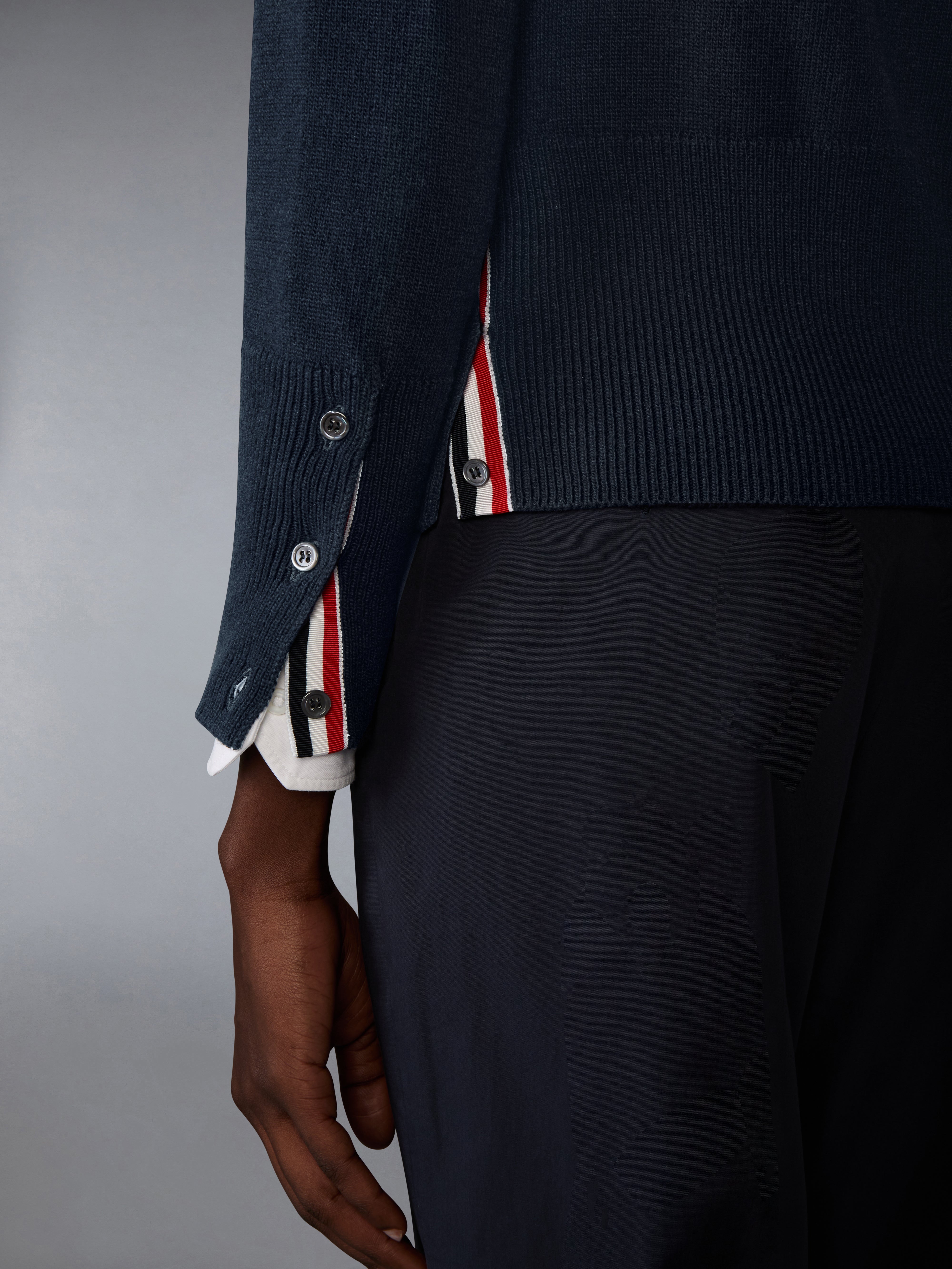Lunar New Year Wool 4-Bar Intarsia Cardigan | Thom Browne