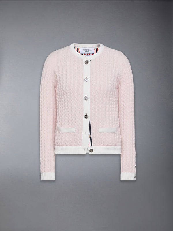 CASHMERE BABY CABLE STITCH CARDIGAN - featured image