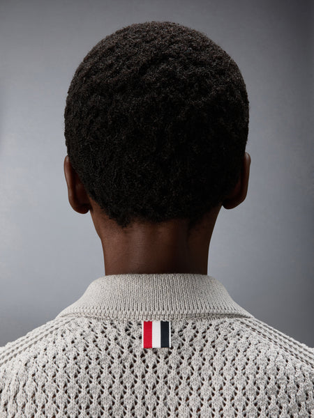 HECTOR POINTELLE SHORT SLEEVE CARDIGAN LT GREY