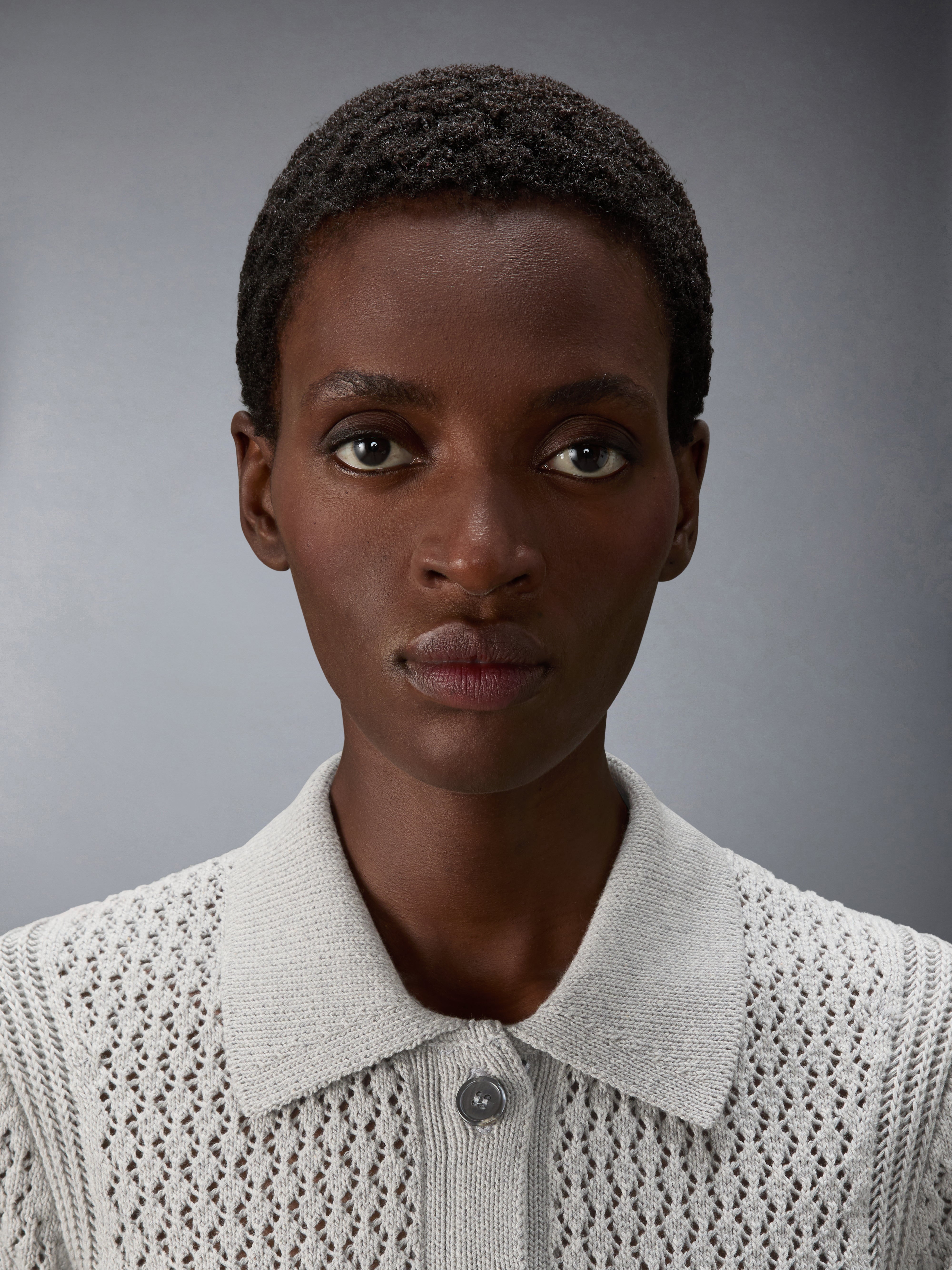 Hector Pointelle Short Sleeve Cardigan | Thom Browne