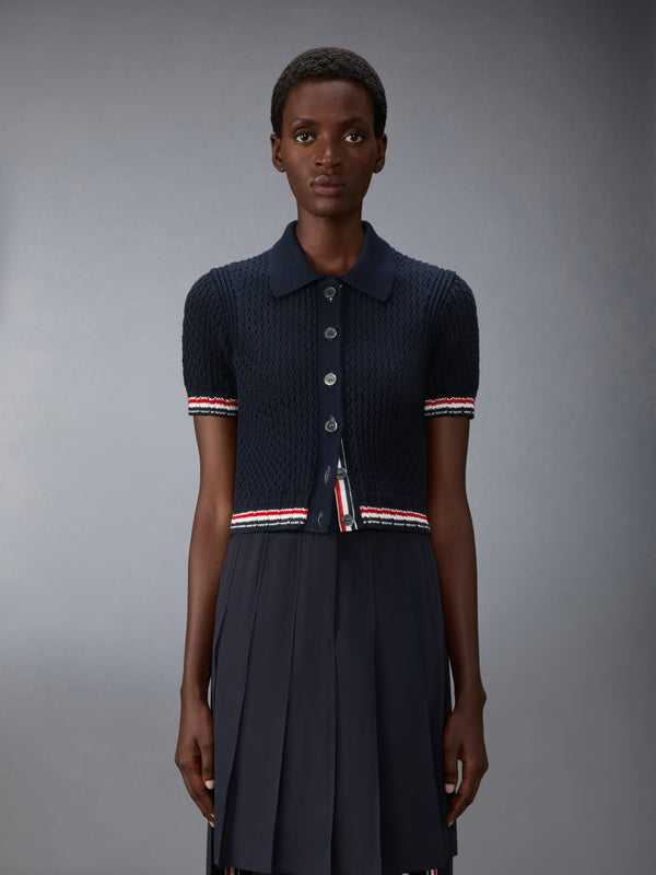 HECTOR POINTELLE SHORT SLEEVE CARDIGAN - image 1