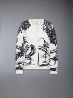 CASHMERE JERSEY INTARSIA HECTOR TOILE CARDIGAN