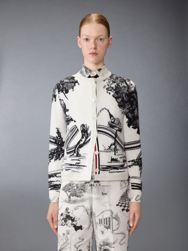 CASHMERE JERSEY INTARSIA HECTOR TOILE CARDIGAN - image 1