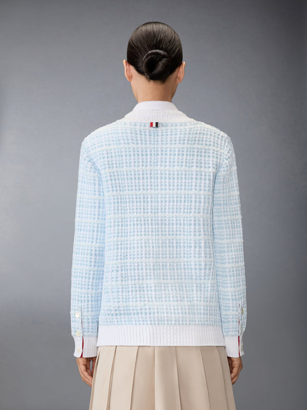 TUCK STITCH TWEED ELONGATED V-NECK CARDIGAN - image 2