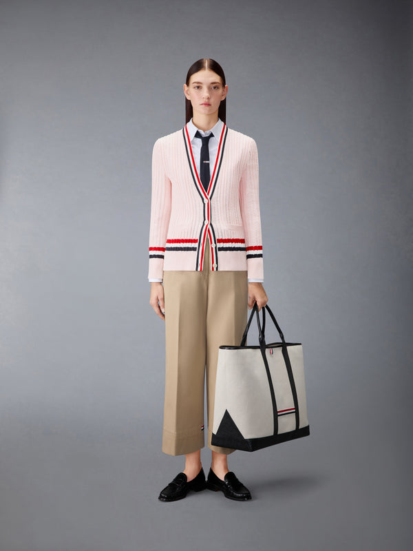 RWB STRIPE BABY LADDER CABLE ELONGATED CARDIGAN - image 3