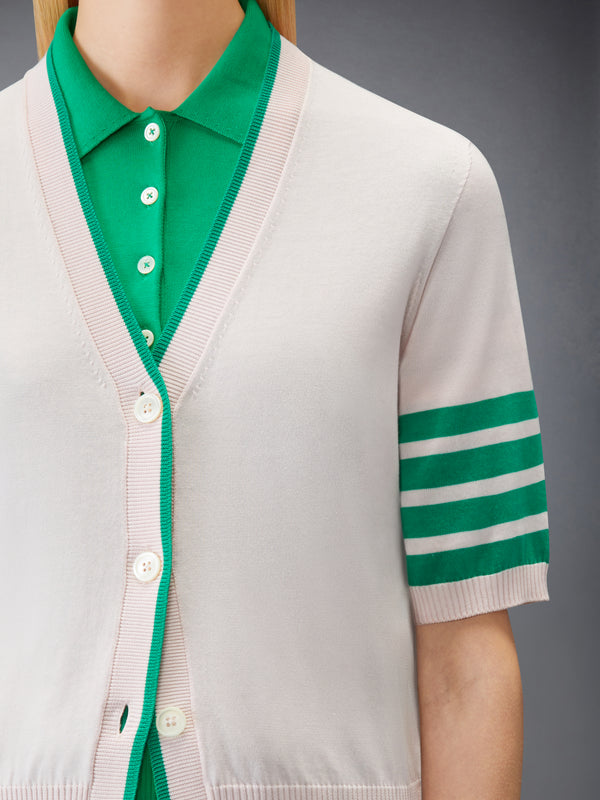 JERSEY STITCH 4-BAR SHORT SLEEVE CARDIGAN - image 5