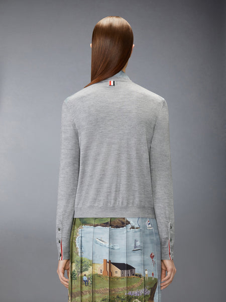 NANTUCKET SCENIC CASHMERE SILK CARDIGAN LT GREY