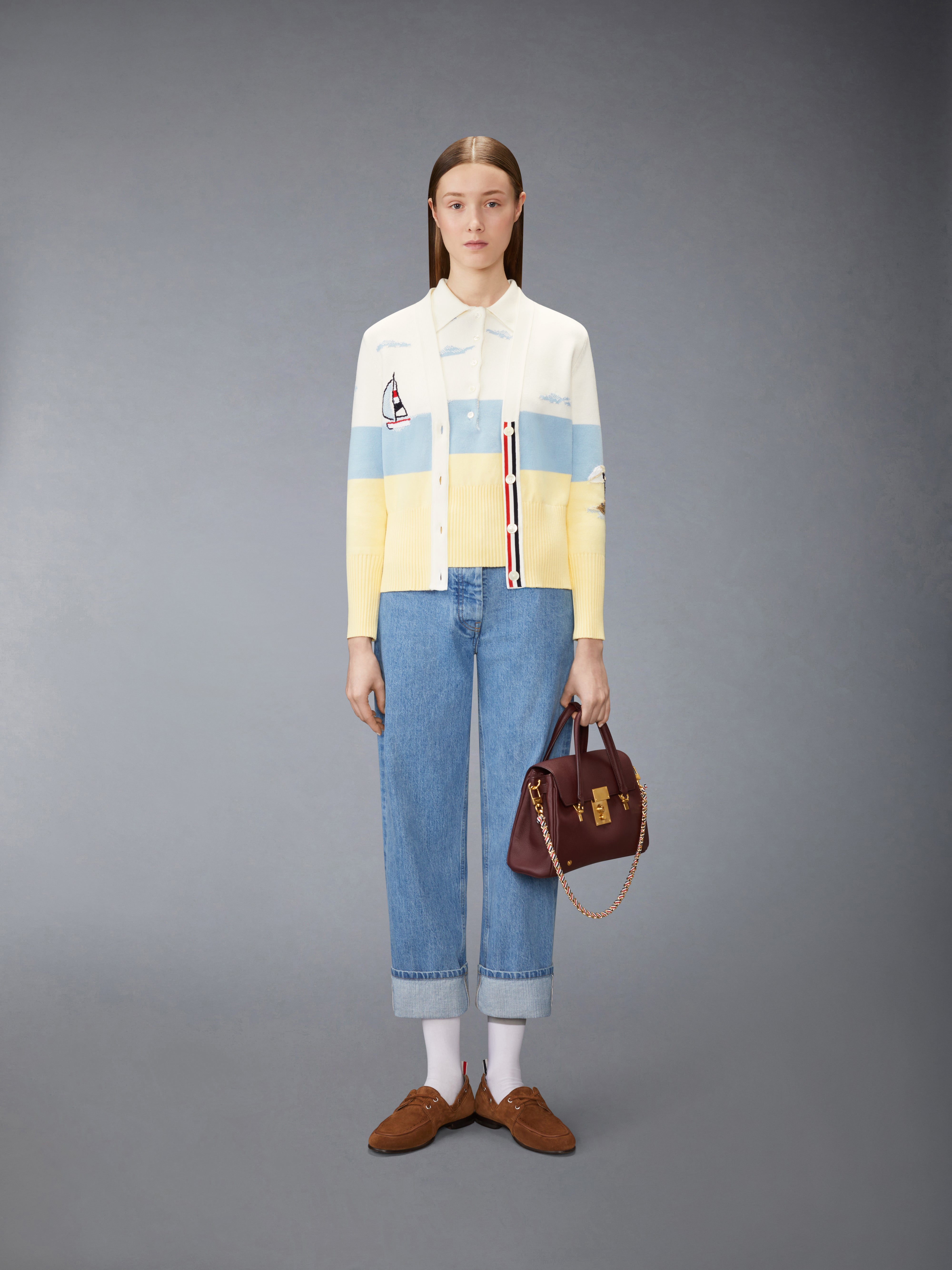 Nantucket Scenic Embroidery Jersey Cardigan | Thom Browne