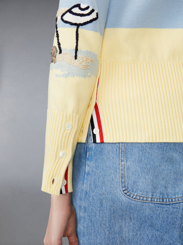 NANTUCKET SCENIC EMBROIDERY JERSEY CARDIGAN - image 5