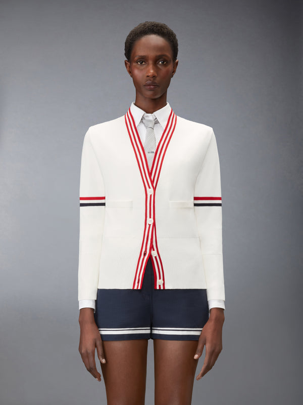 RWB STRIPE JACQUARD SAILBOAT CARDIGAN - image 1