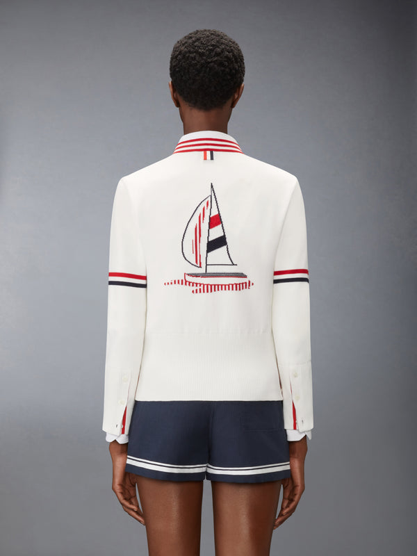 RWB STRIPE JACQUARD SAILBOAT CARDIGAN - image 2