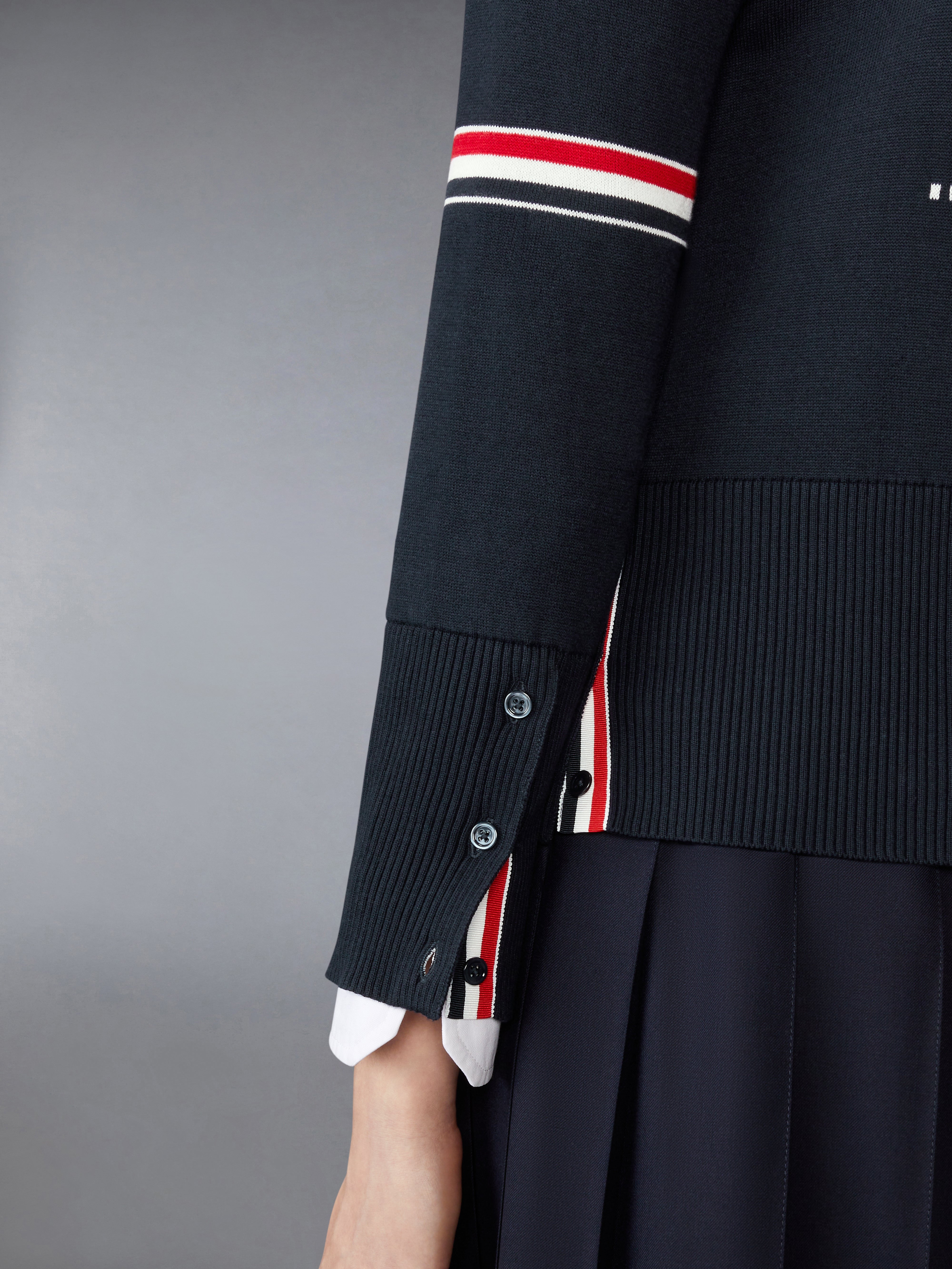 Rwb Stripe Jacquard Sailboat Cardigan | Thom Browne