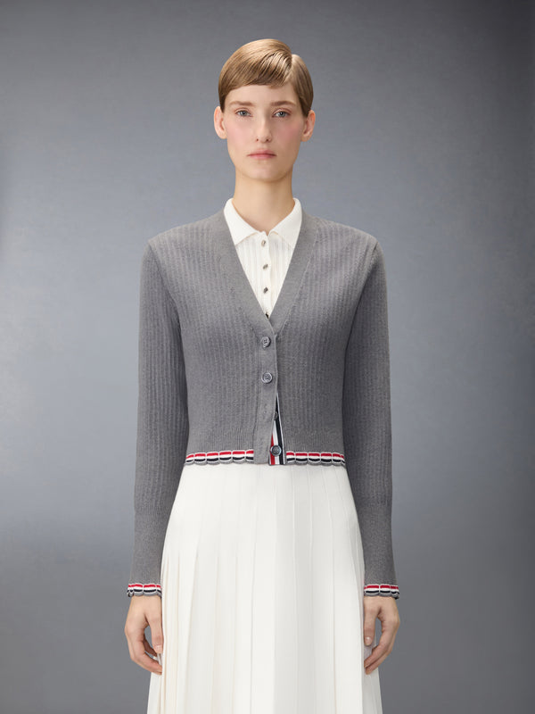 POINTELLE RIB STITCH CARDIGAN - image 1