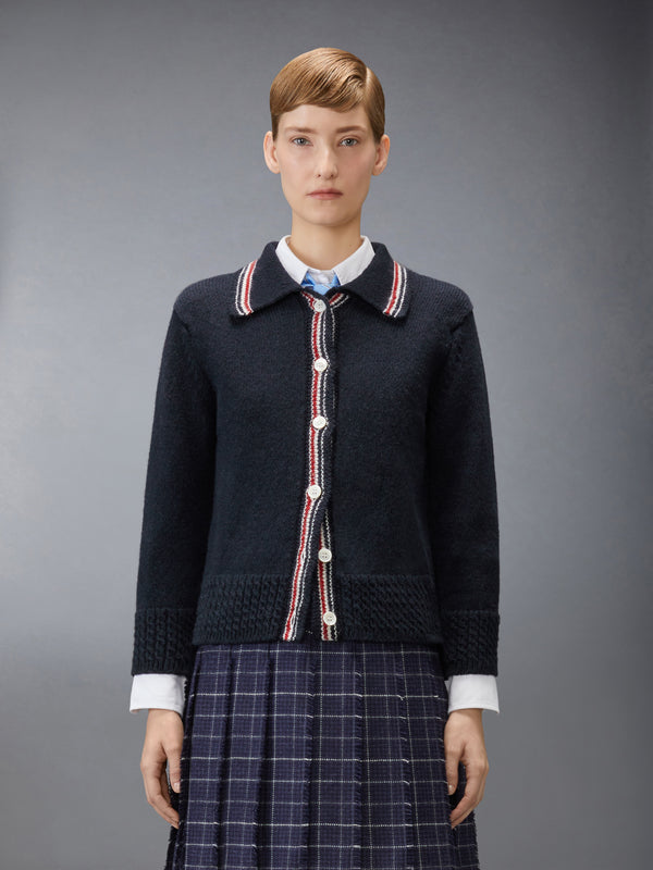 DONEGAL RWB STRIPE HECTOR POINTELLE CARDIGAN - image 1