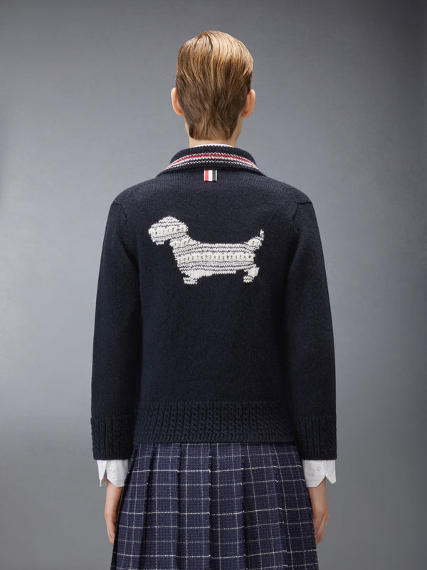 DONEGAL RWB STRIPE HECTOR POINTELLE CARDIGAN - image 2