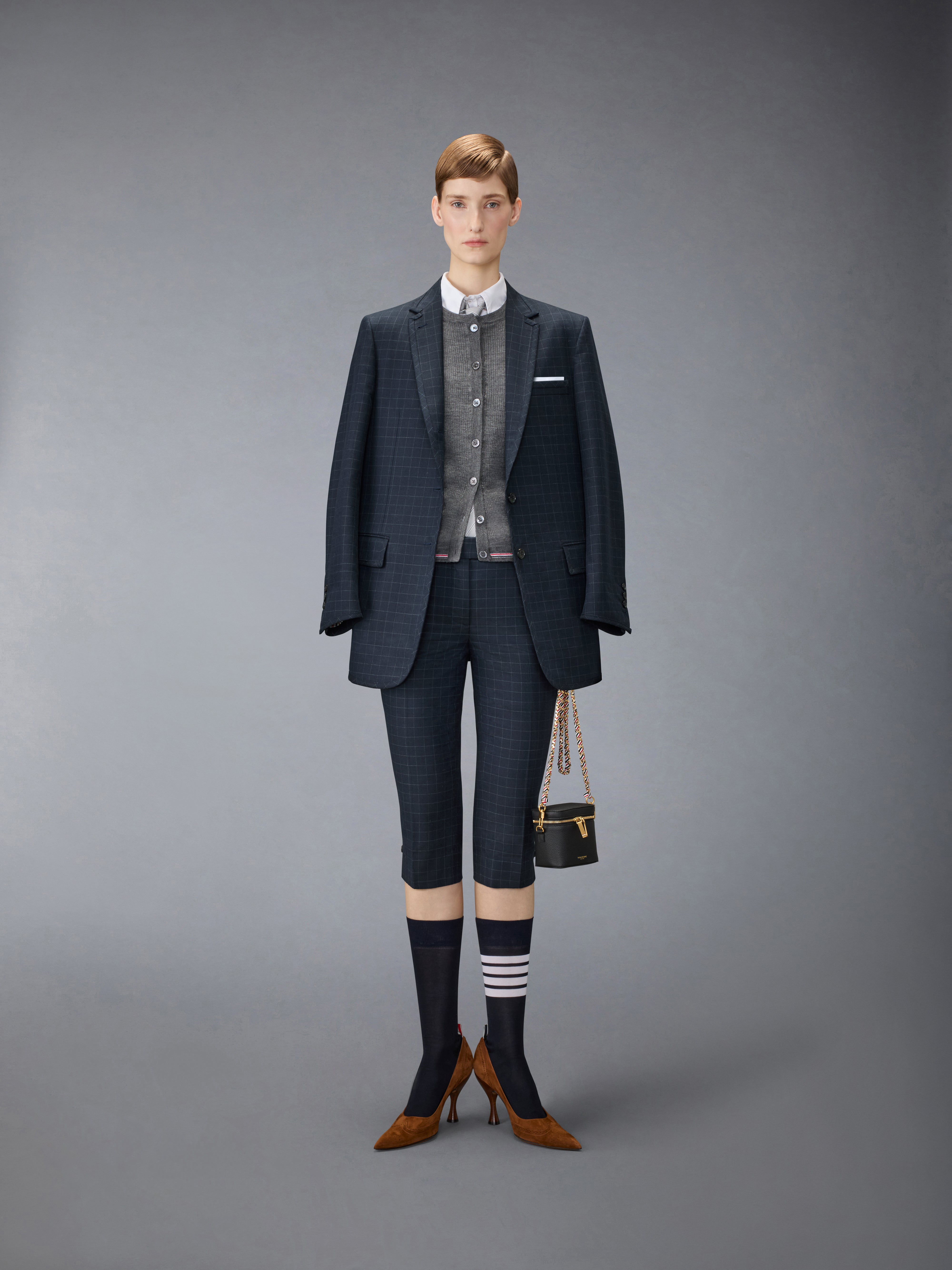 メリノウール リブステッチ カーディガン | Thom Browne