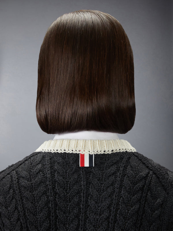 MERINO WOOL 4-BAR ARAN CABLE CARDIGAN - image 4