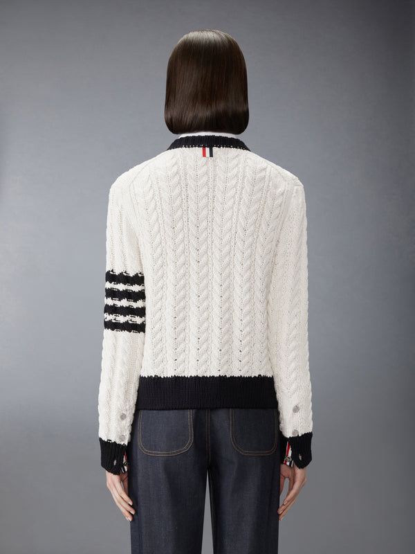 MERINO WOOL 4-BAR ARAN CABLE CARDIGAN - image 2